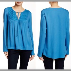 NWT $158 Ella Moss Women's Blue Stella Long Sleeve Top‎ Marine [ SZ XS ]